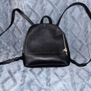 Portland Leather Black pebbled convertible Rue Backpack